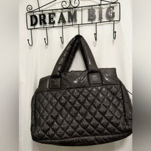 CHANEL Coco Cocoon Bowling Bag in Quilted Nylon - Black